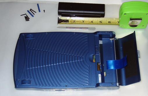 Back of AquaPad with Battery and Stylus