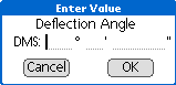 Entering an angle without a keypad